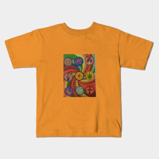 Peace & Love Kids T-Shirt by ChaChaDivineArt